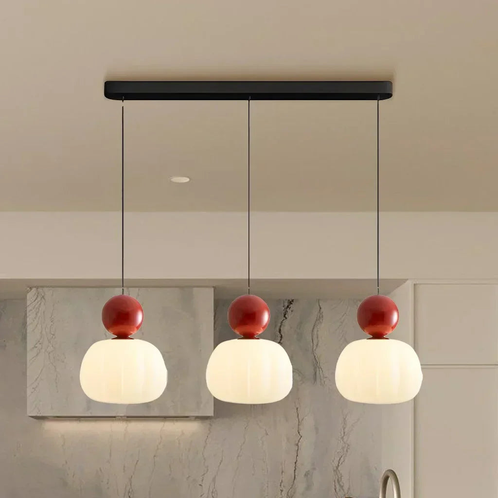 Art Deco Pendant Light – Cream G9 Hanging Lamp with Adjustable Cable