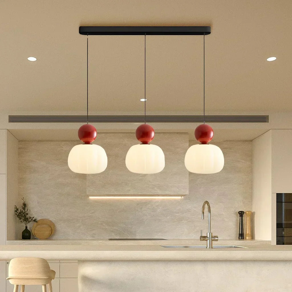 Art Deco Pendant Light – Cream G9 Hanging Lamp with Adjustable Cable