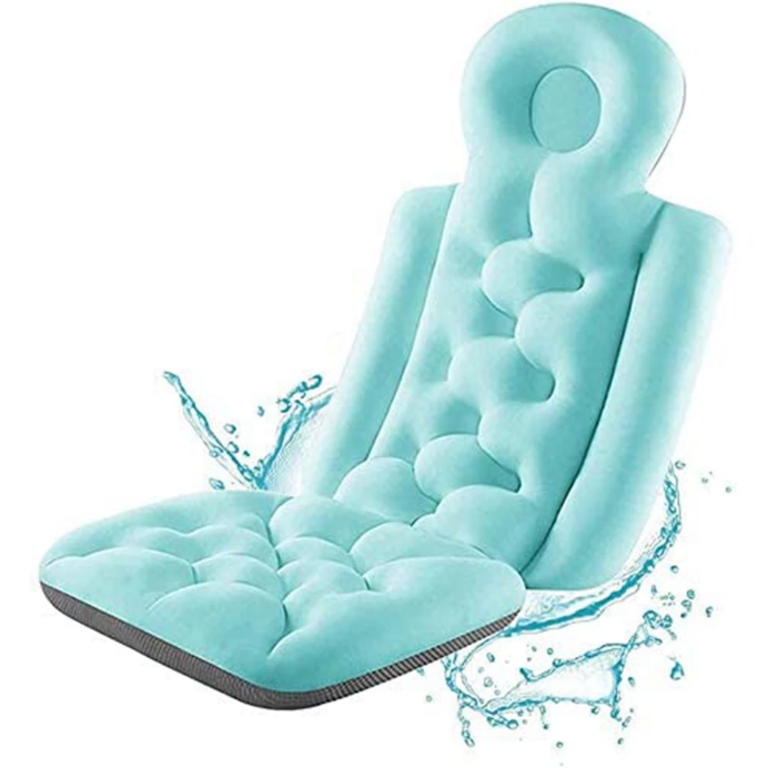 Luxury Bath Pillow with Neck & Back Support – Ergonomic Spa Cushion with 6 Suction Cups for Ultimate Comfort