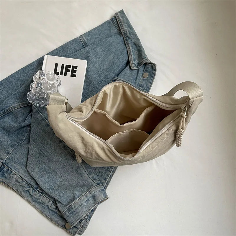 Beige Hobo Crossbody Bag – Spacious, Stylish & Comfortable Everyday Tote