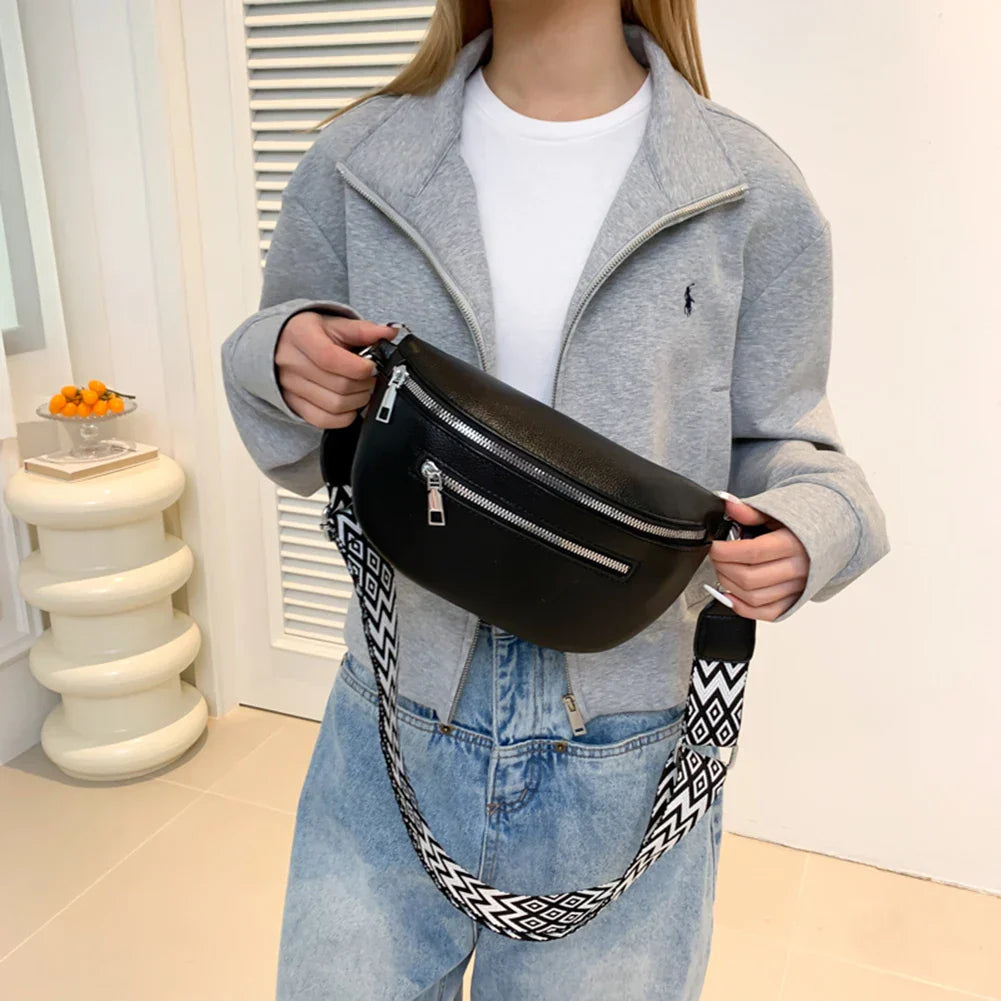 Black Quilted Belt Bag with Gold Hardware – Versatile Crossbody Waist Bag for Women