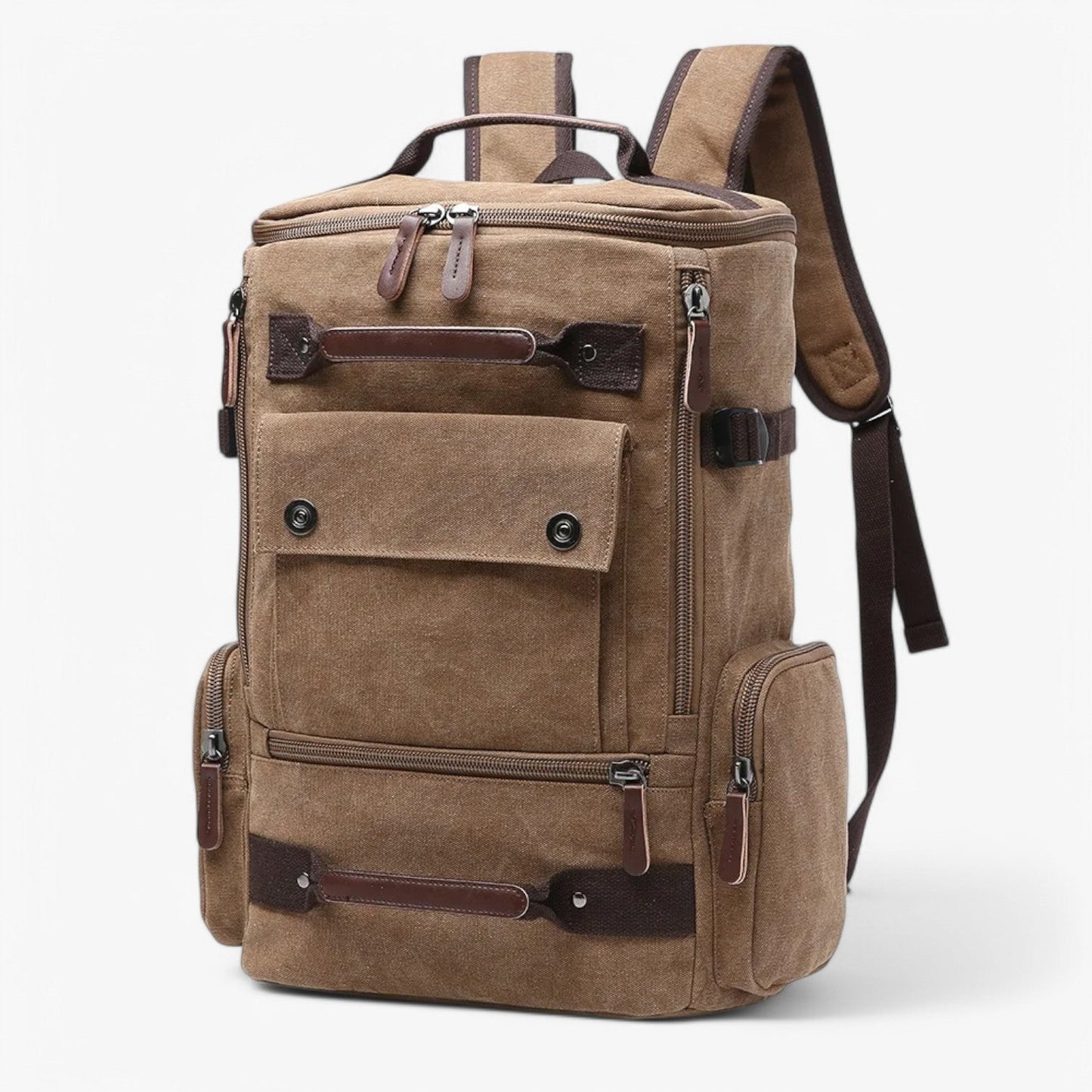 Vintage Canvas Backpack – Durable Unisex Rucksack with Laptop Compartment