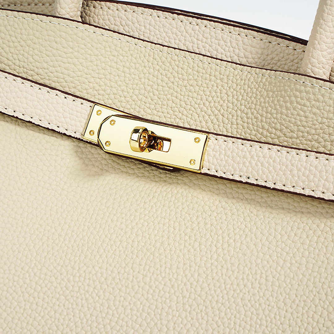 Elegant Vegan Handbag with Gold Lock – Luxury Chic Evening & Work Tote