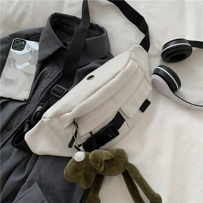 Trendy Crossbody & Waist Bag with Keychain ‒ Spacious Adjustable Strap Hip & Shoulder Bag