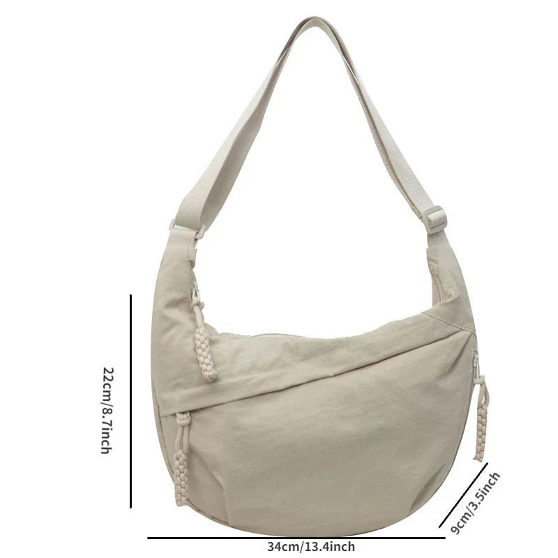 Beige Hobo Crossbody Bag – Spacious, Stylish & Comfortable Everyday Tote
