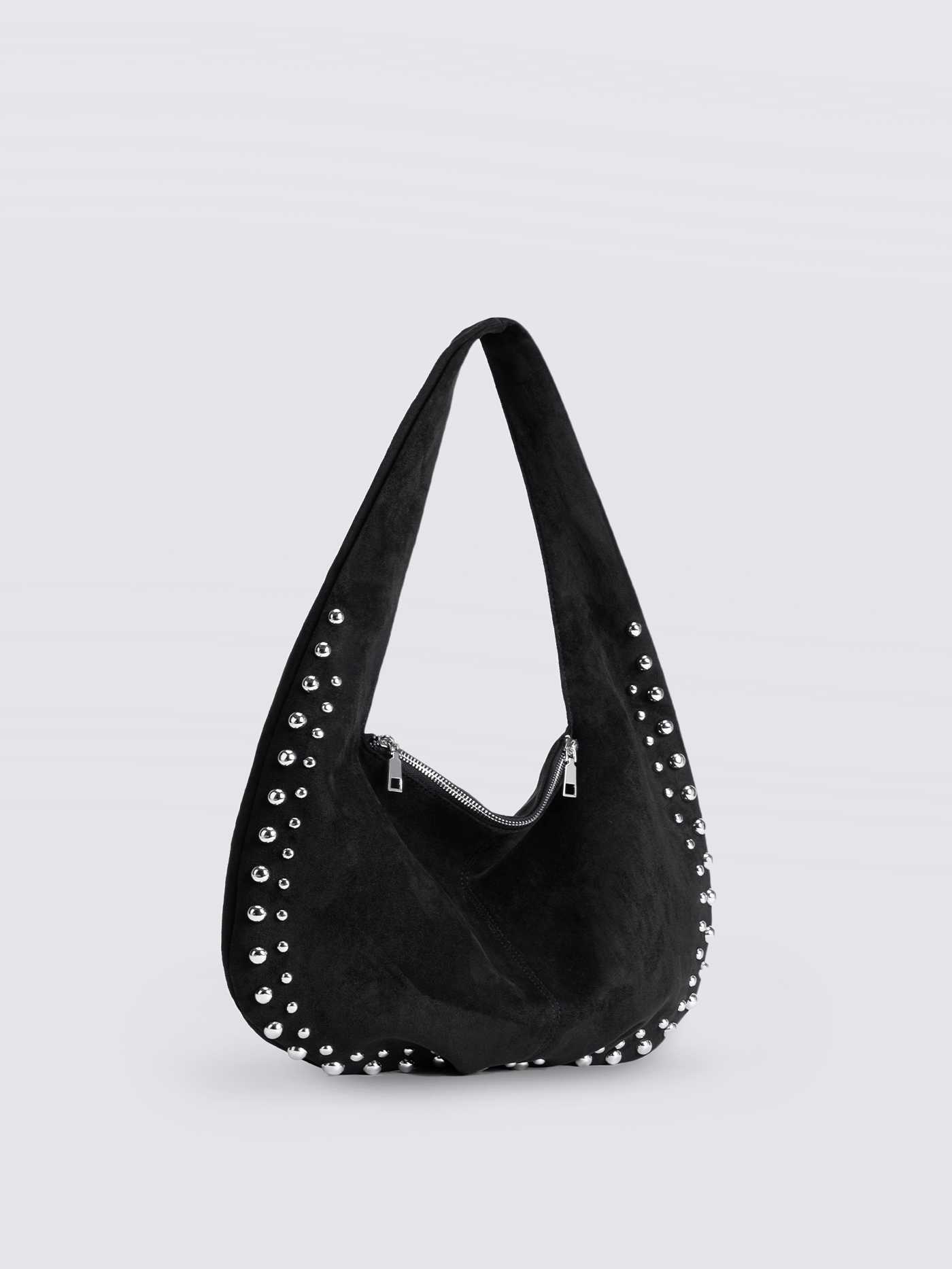 Black Vegan Leather Shoulder Bag with Studs – Bold & Stylish
