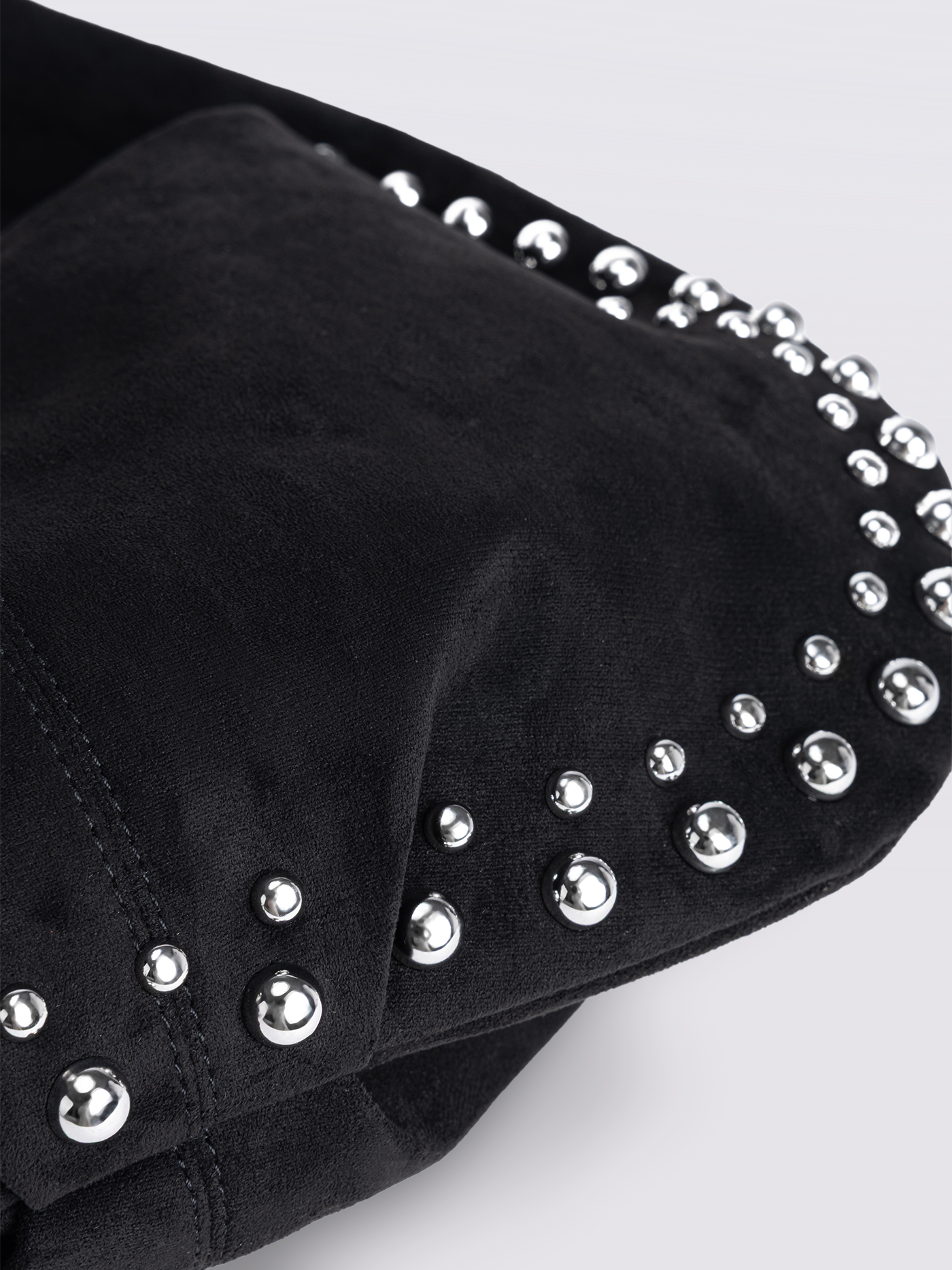 Black Vegan Leather Shoulder Bag with Studs – Bold & Stylish