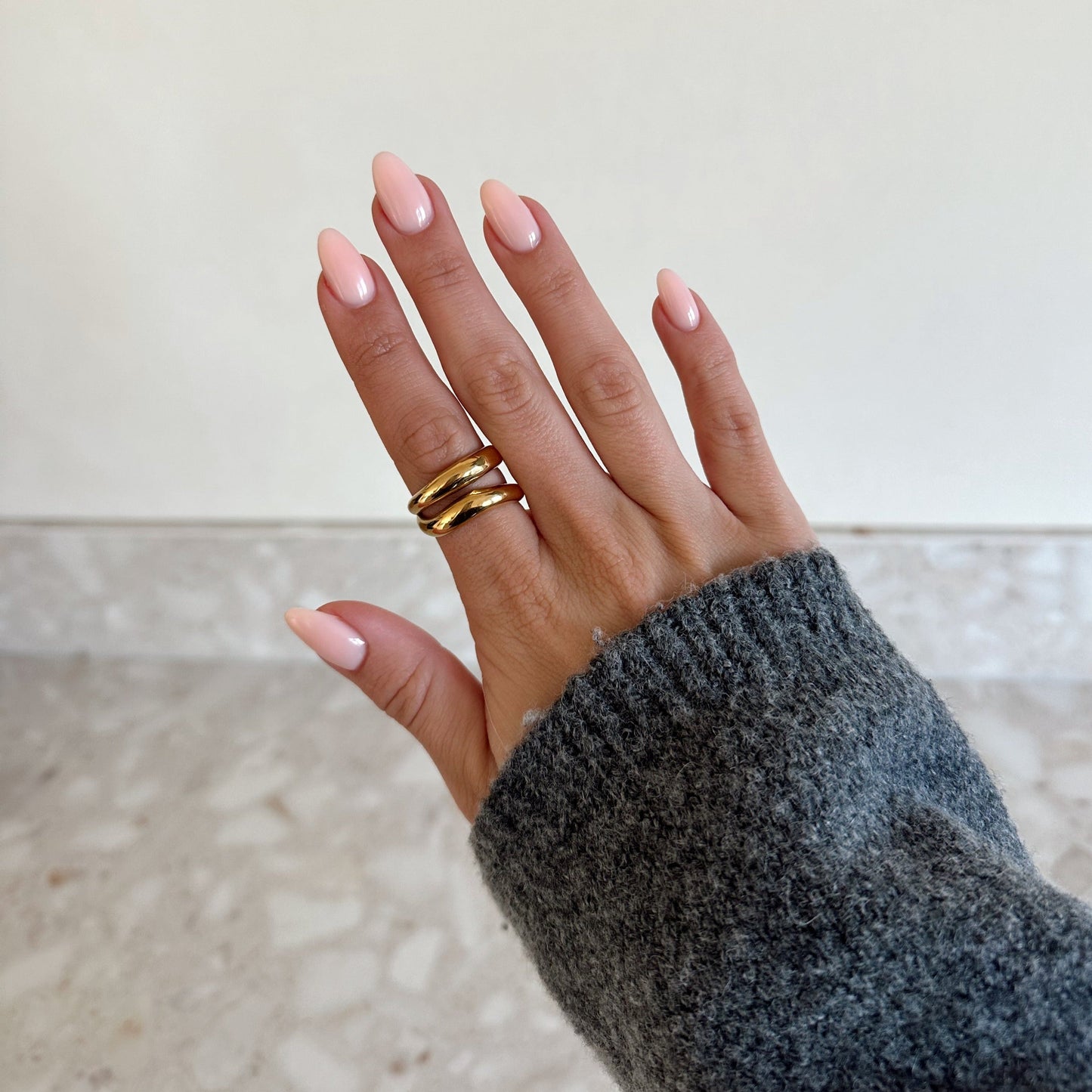 Minimalist Gold Double Band Ring – Women’s Stacking Open Ring, Hypoallergenic Stainless Steel Jewelry