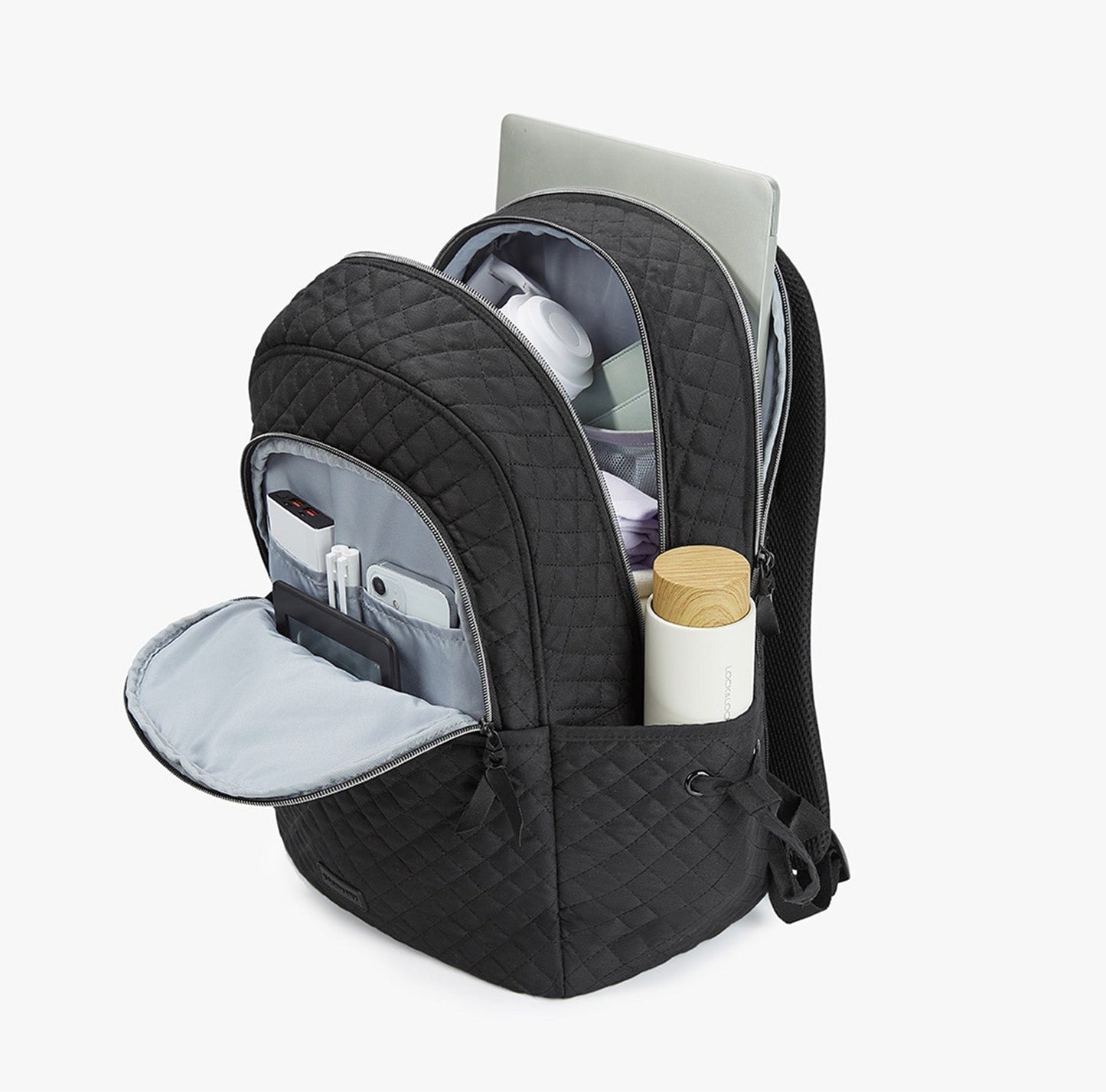 Black Backpack with Laptop Compartment & Side Pockets – Lightweight, Water-Resistant & Stylish for School or Work