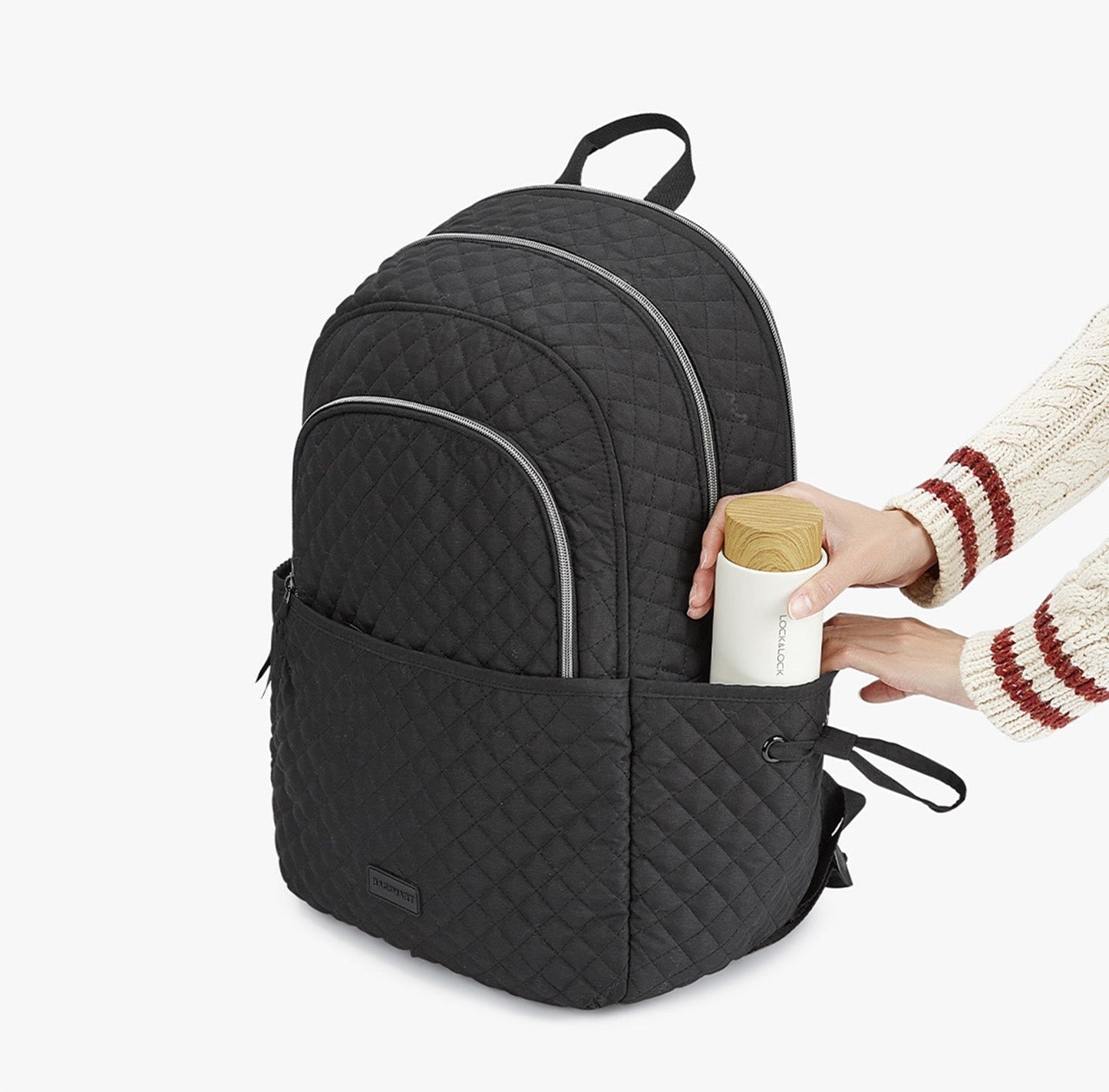 Black Backpack with Laptop Compartment & Side Pockets – Lightweight, Water-Resistant & Stylish for School or Work