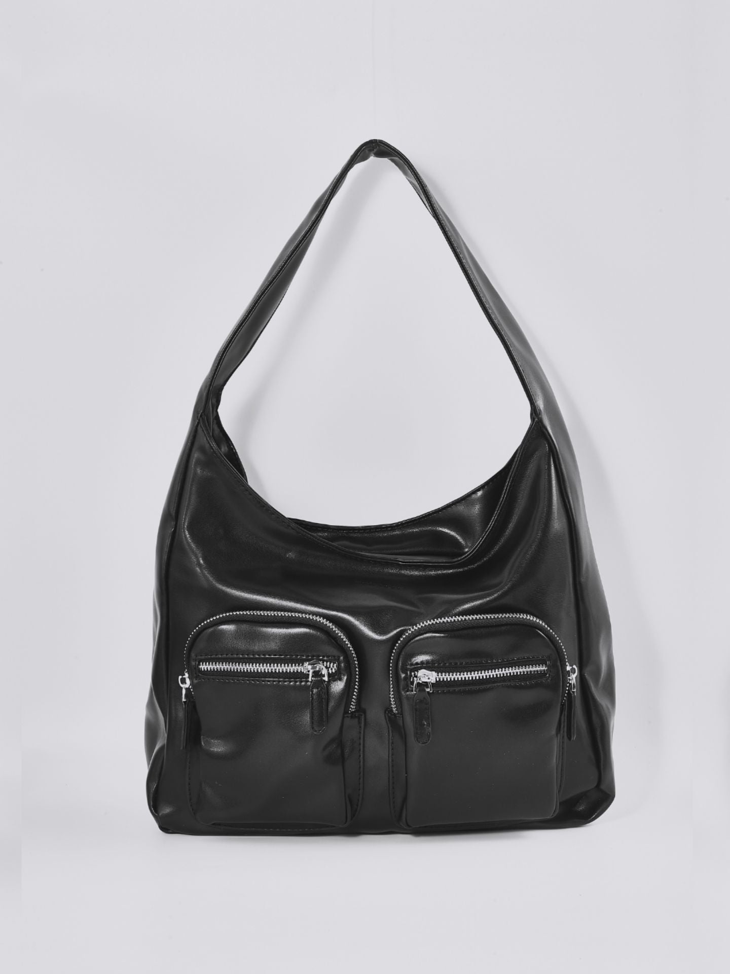 Modern Shoulder Bag with Front Pockets – Vegan Leather