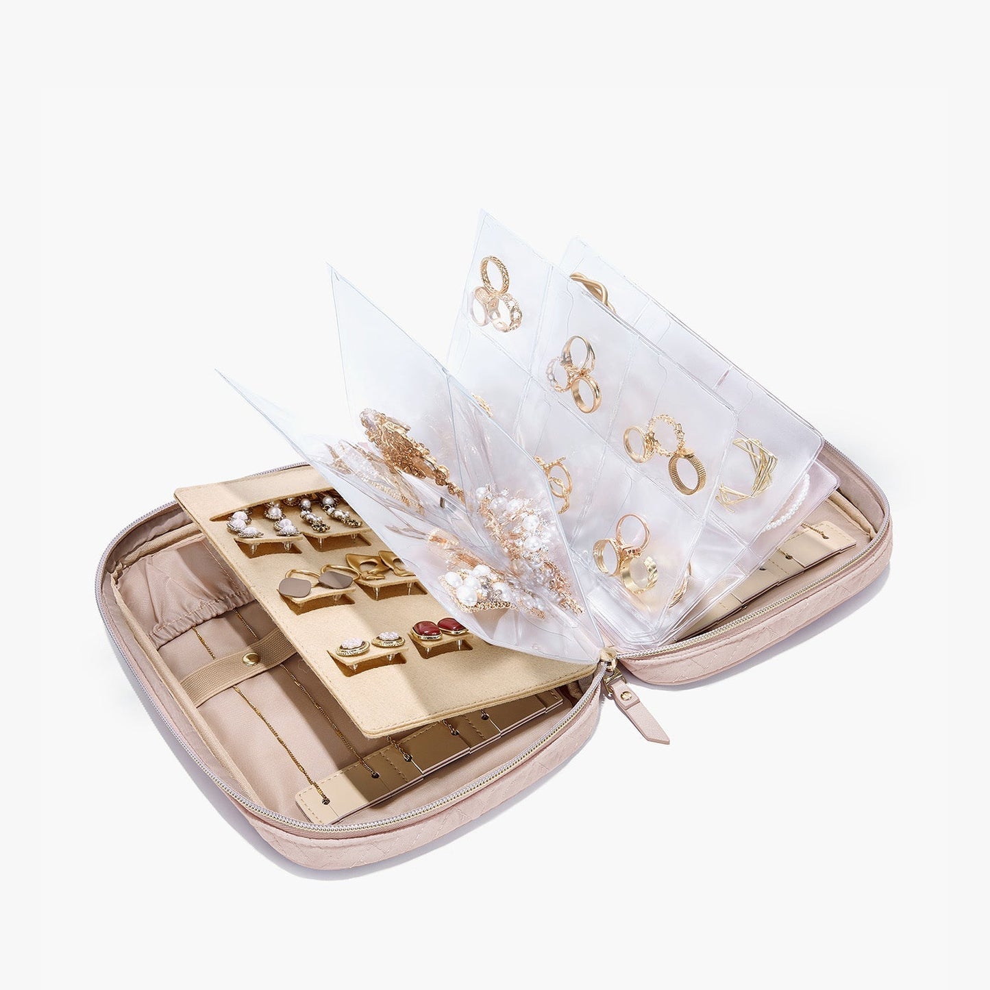 Luxury Travel Jewelry Box – Compact Organizer for Rings, Necklaces & Earrings