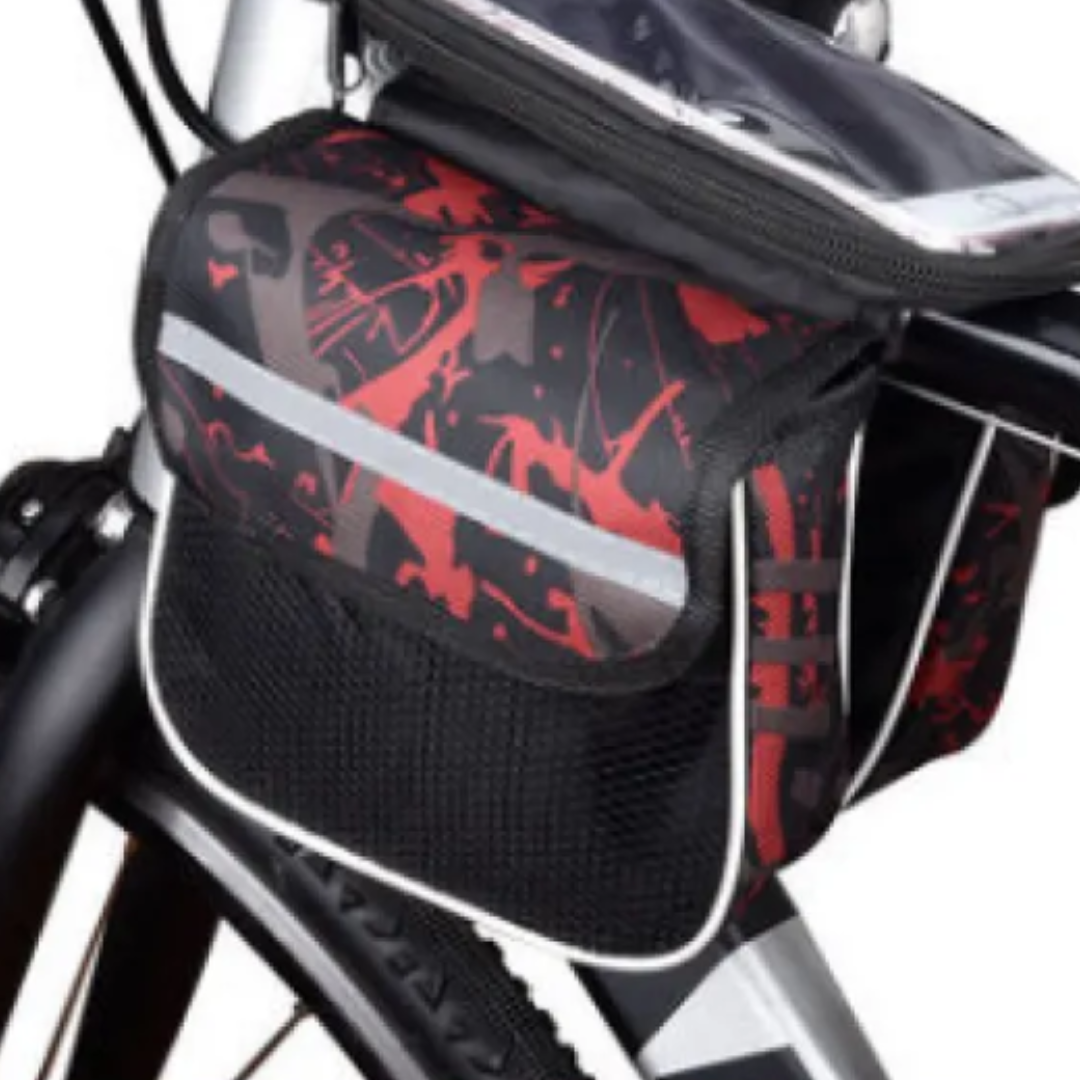 Waterproof Bike Frame Bag with Phone Holder – Dual Storage & Touchscreen Window