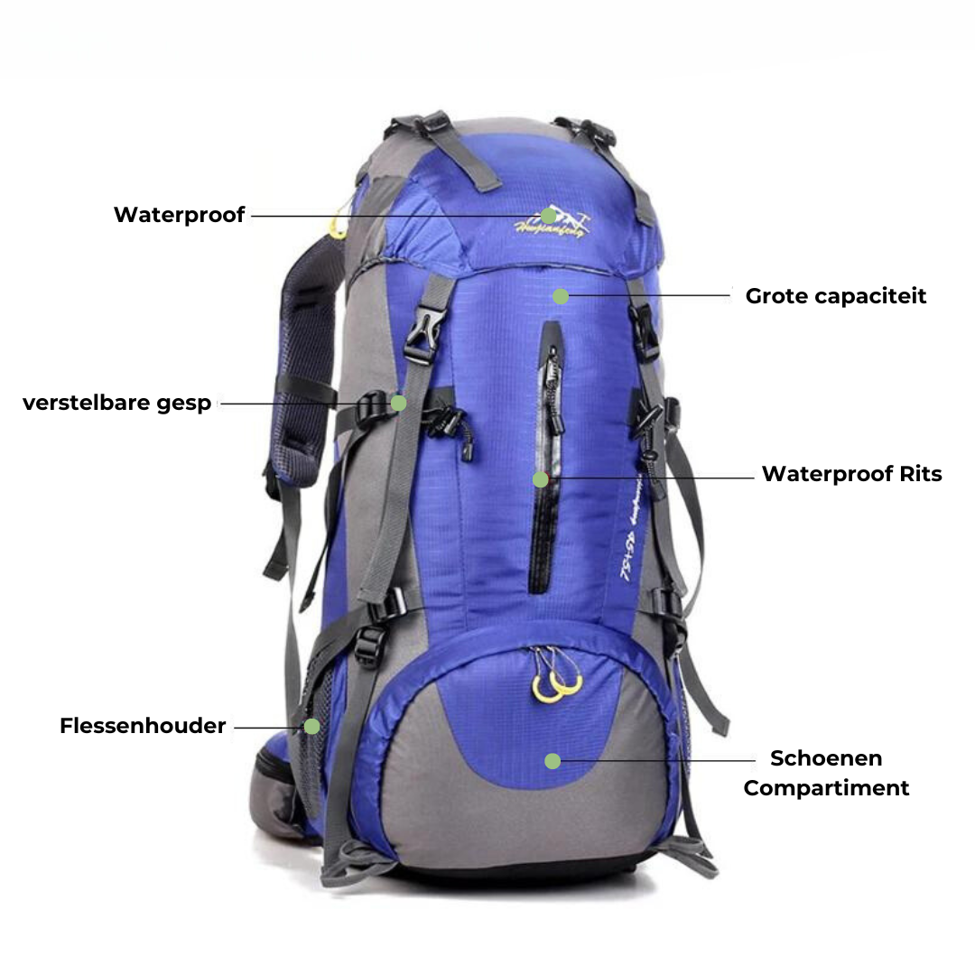 Waterproof 50L Outdoor Hiking Backpack – Durable, Spacious, and Weather-Resistant