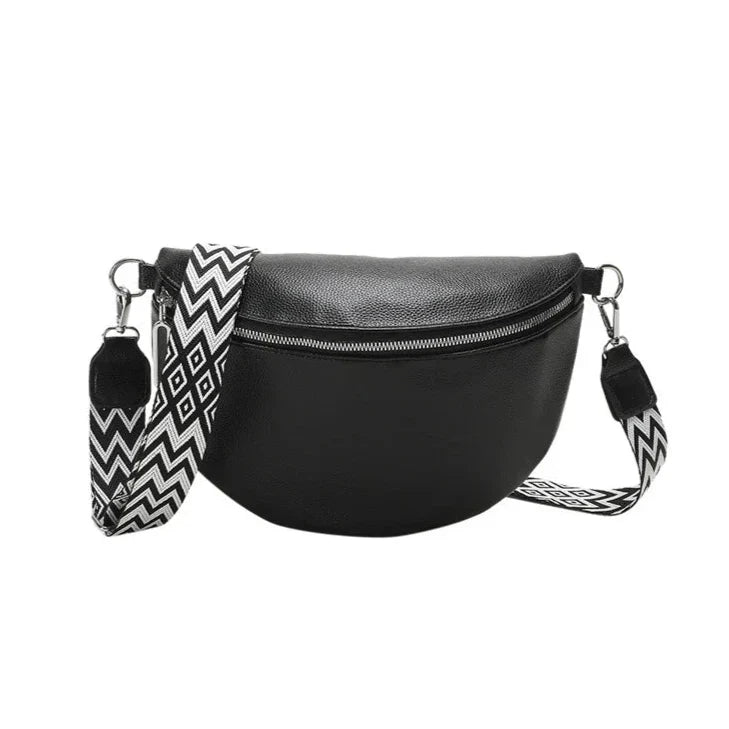 Trendy Crossbody Bag with Wide Shoulder Strap – Stylish & Comfortable