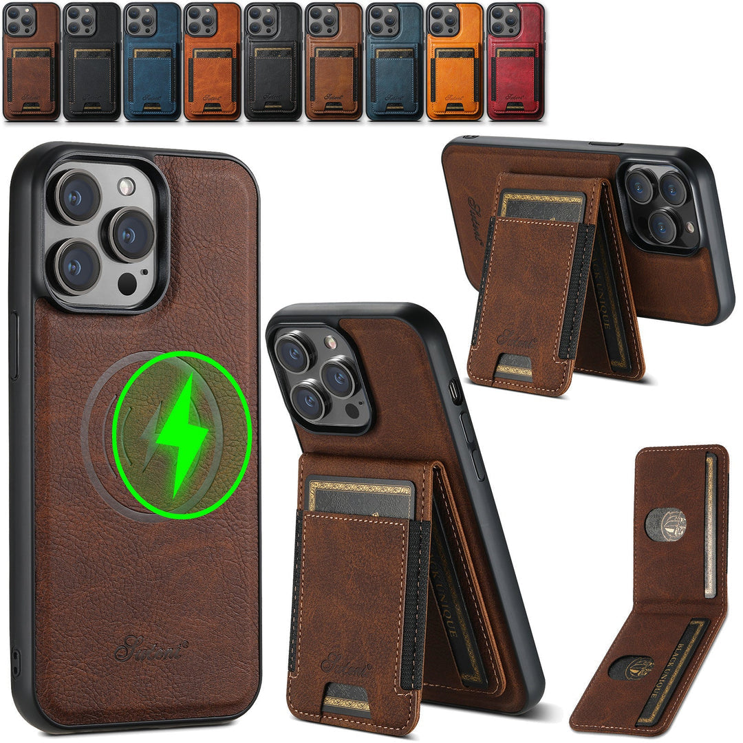 Leather iPhone Case with MagSafe & Card Holder – 2-in-1 Wallet Case