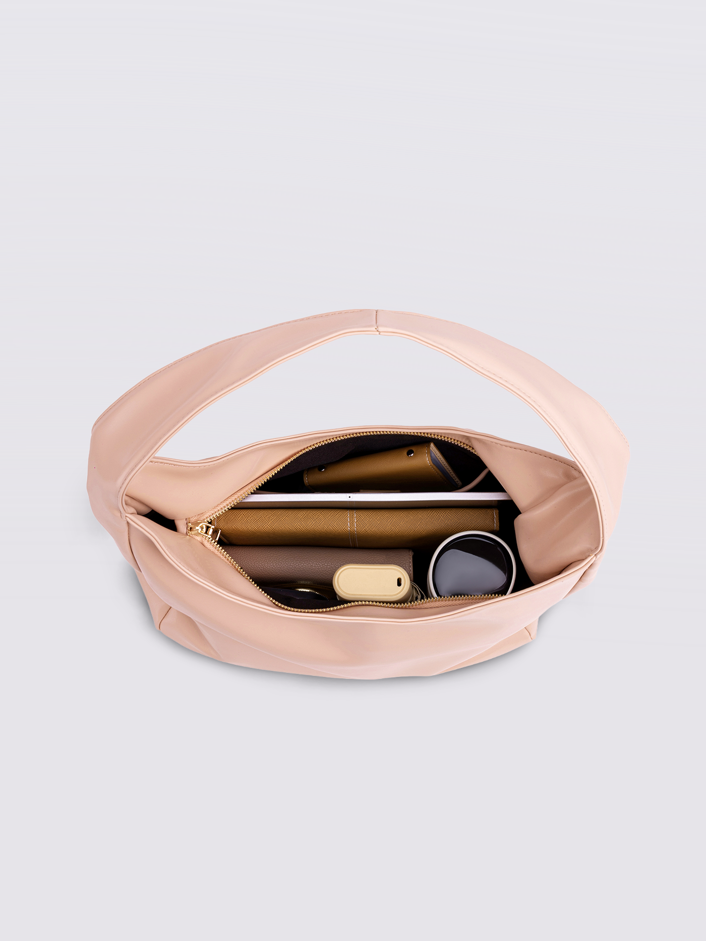 Minimalist Hobo Shoulder Bag – Vegan Leather