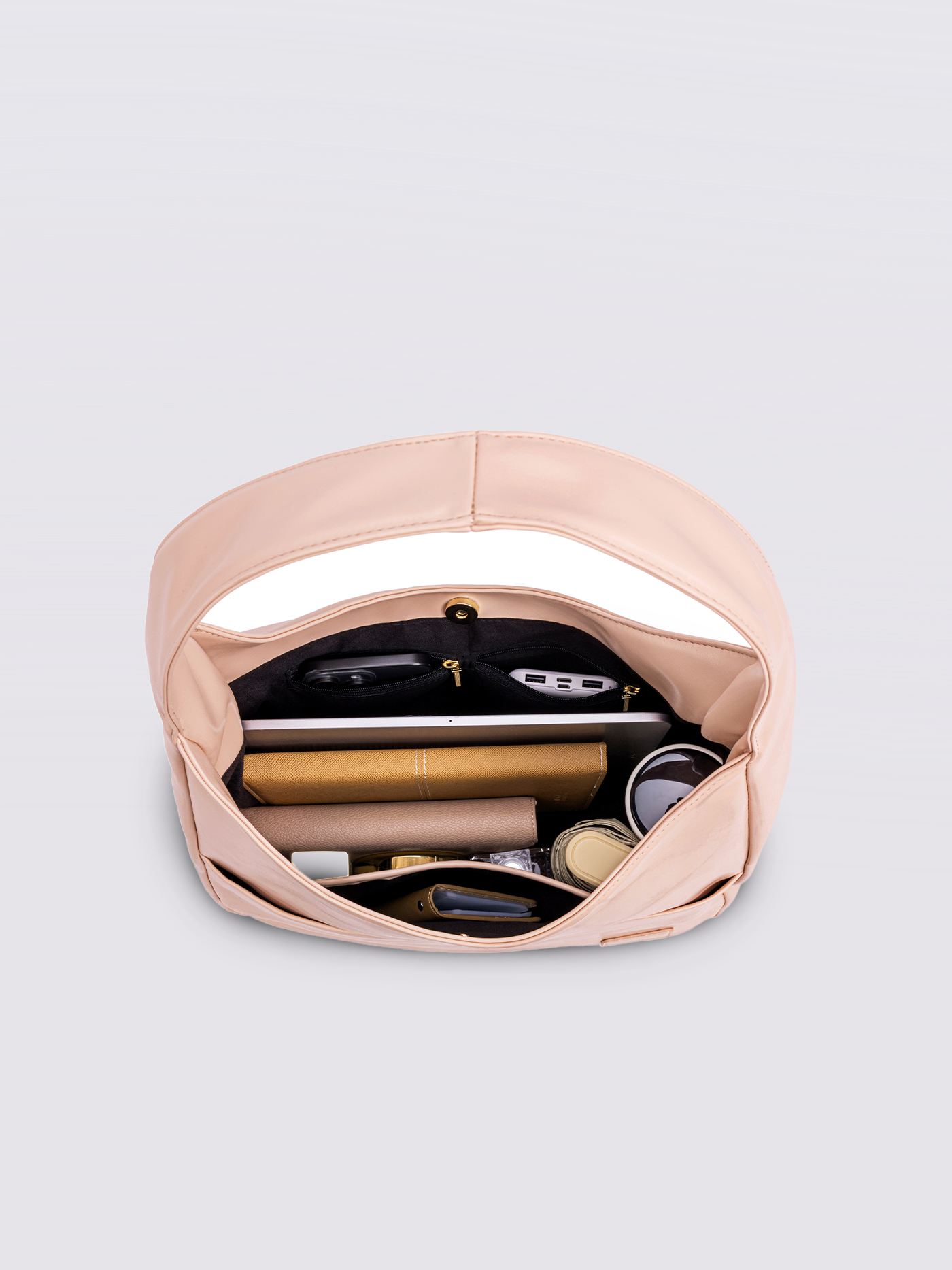 Minimalist Hobo Shoulder Bag – Vegan Leather