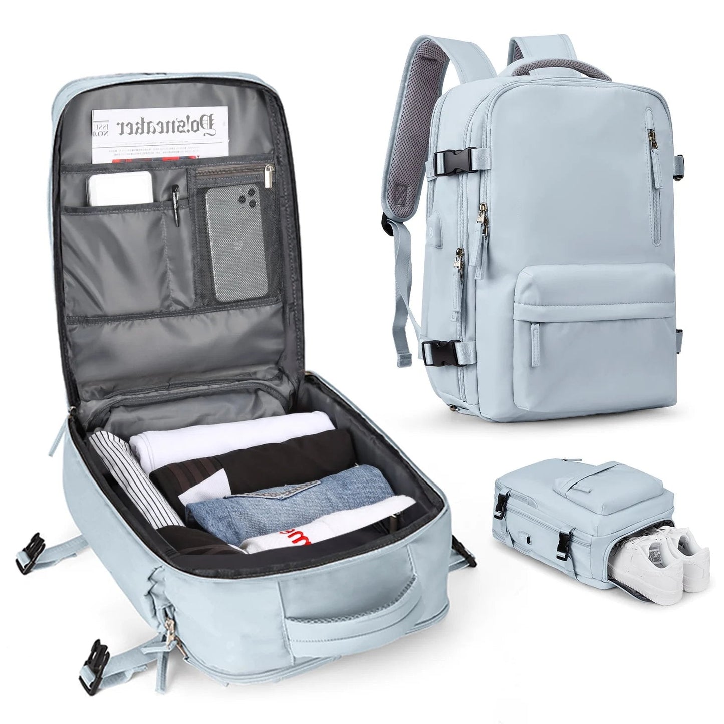 Waterproof Travel Backpack with USB Port – 30L Hiking & Commuter Backpack for Men & Women