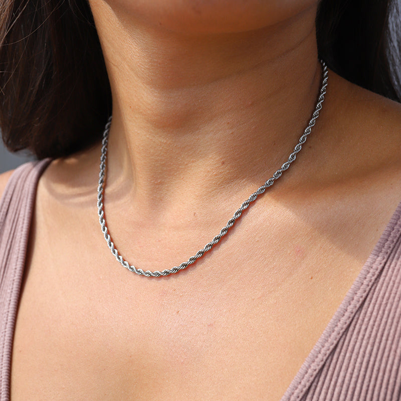 Gold Rope Chain Necklace – Timeless Twisted Stainless Steel Jewelry for Men & Women