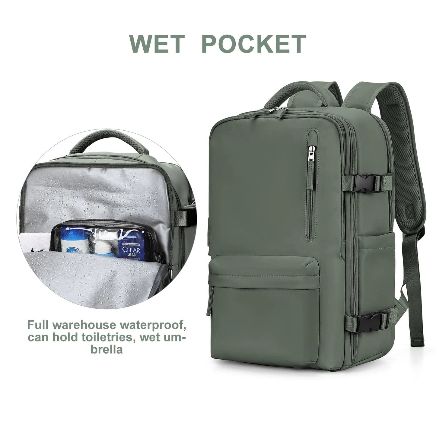 Waterproof Travel Backpack with USB Port – 30L Hiking & Commuter Backpack for Men & Women