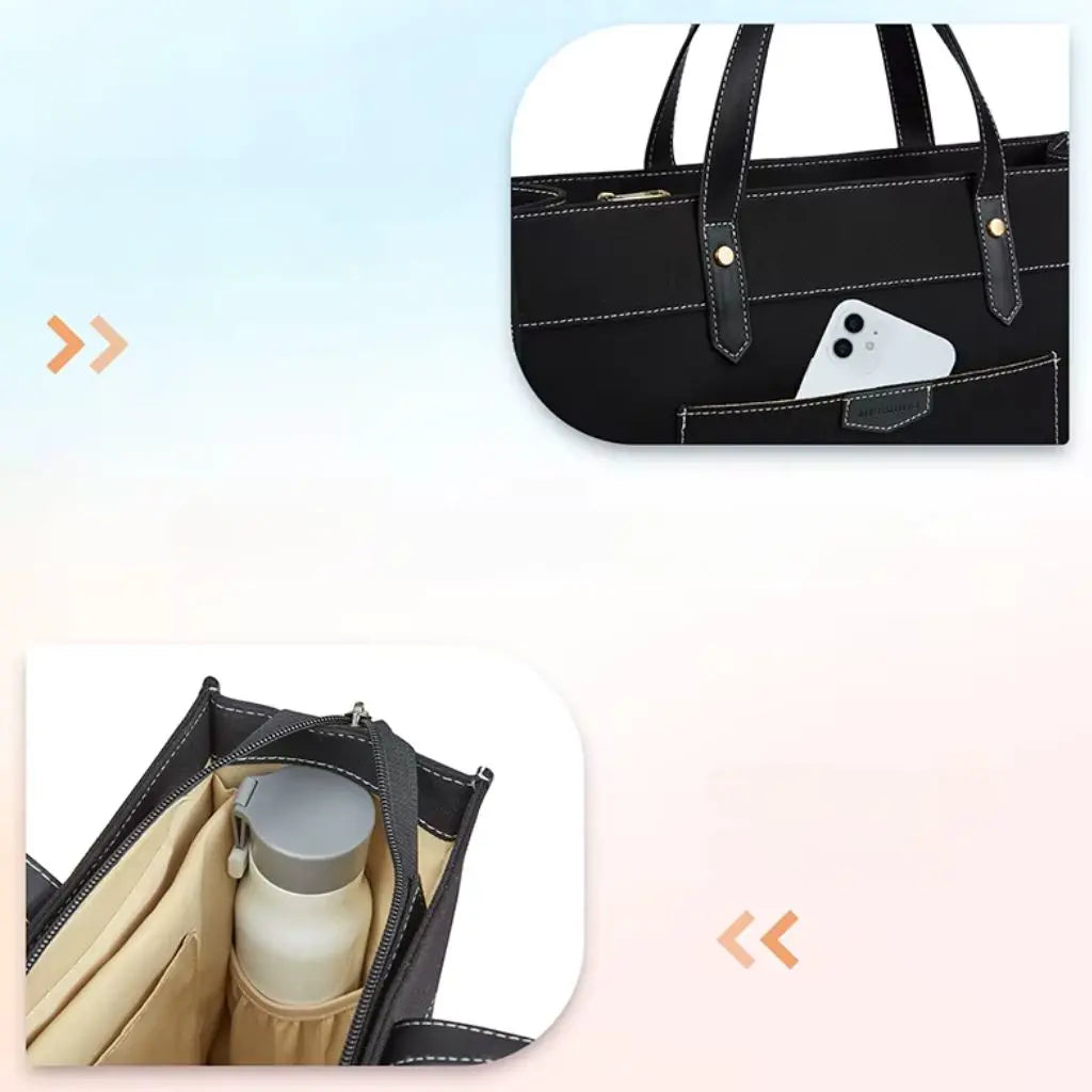 Stylish 15.6" Canvas Laptop Tote Bag for Women – Water-Resistant, Spacious, and Multi-Functional