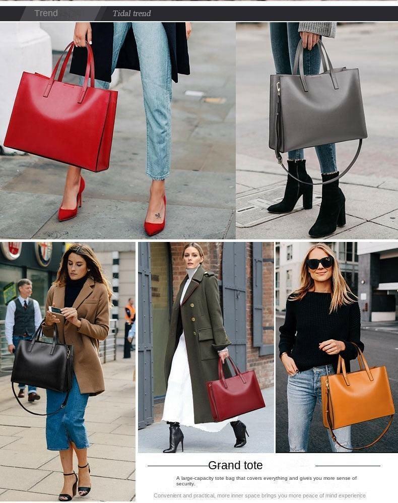 Genuine Leather Tote Bag for Women – Timeless Design, Spacious Interior & Comfortable Shoulder Strap