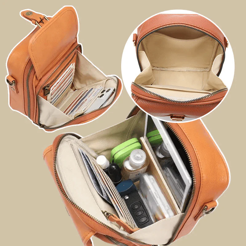 Stylish Small Leather Crossbody Bag for Women – Compact & Practical with Multiple Pockets