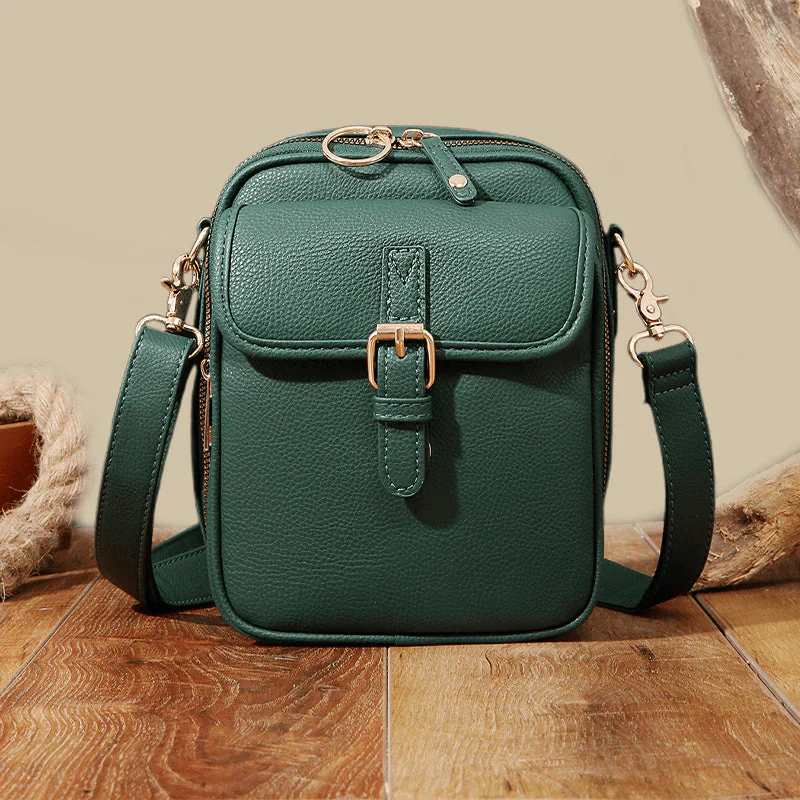Stylish Small Leather Crossbody Bag for Women – Compact & Practical with Multiple Pockets