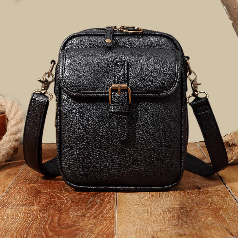 Stylish Small Leather Crossbody Bag for Women – Compact & Practical with Multiple Pockets