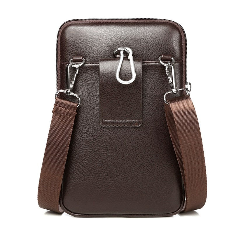 Men’s Anti-Theft PU Leather Crossbody Bag – Stylish & Compact Shoulder Sling