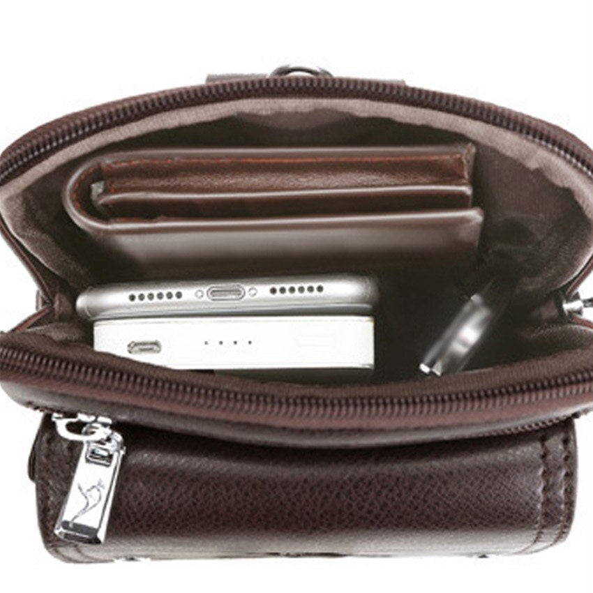 Men’s Anti-Theft PU Leather Crossbody Bag – Stylish & Compact Shoulder Sling