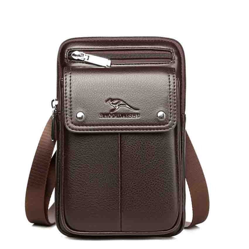 Men’s Anti-Theft PU Leather Crossbody Bag – Stylish & Compact Shoulder Sling