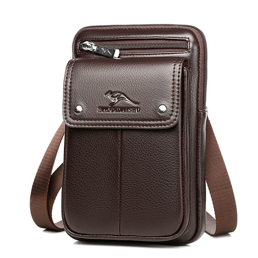 Men’s Anti-Theft PU Leather Crossbody Bag – Stylish & Compact Shoulder Sling