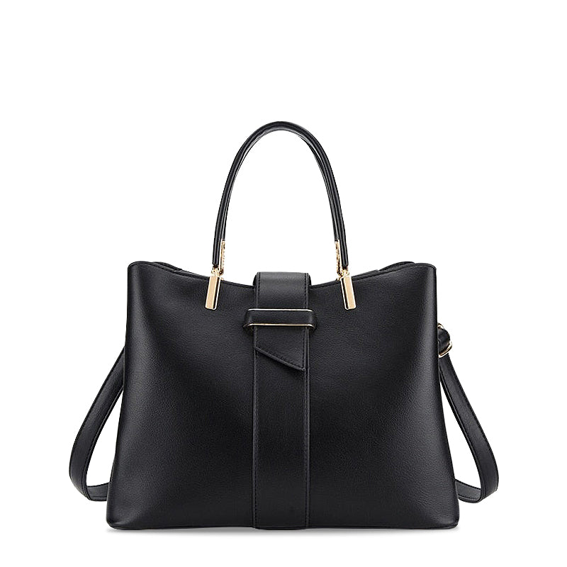 Elegant Handbag – Vegan Leather with Gold Details