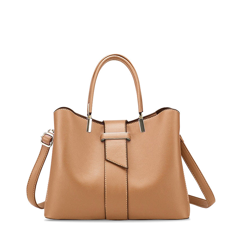 Elegant Handbag – Vegan Leather with Gold Details