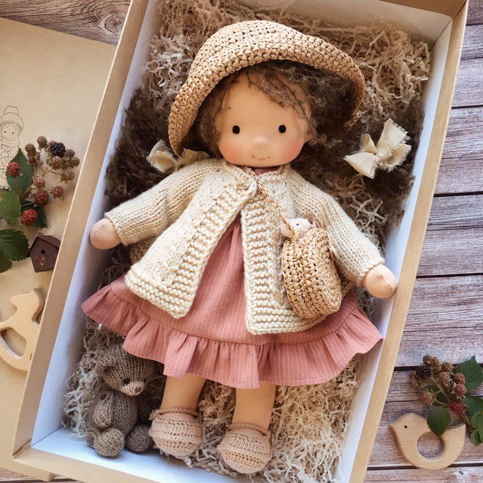 Handmade Fabric Doll – Cute Plush Toy with Accessories for Kids and Collectors