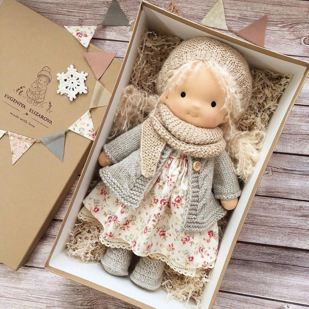 Handmade Fabric Doll – Cute Plush Toy with Accessories for Kids and Collectors