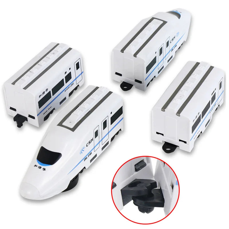 Self-Driving Toy Train – White Electric Train for Kids with Lights & Sounds