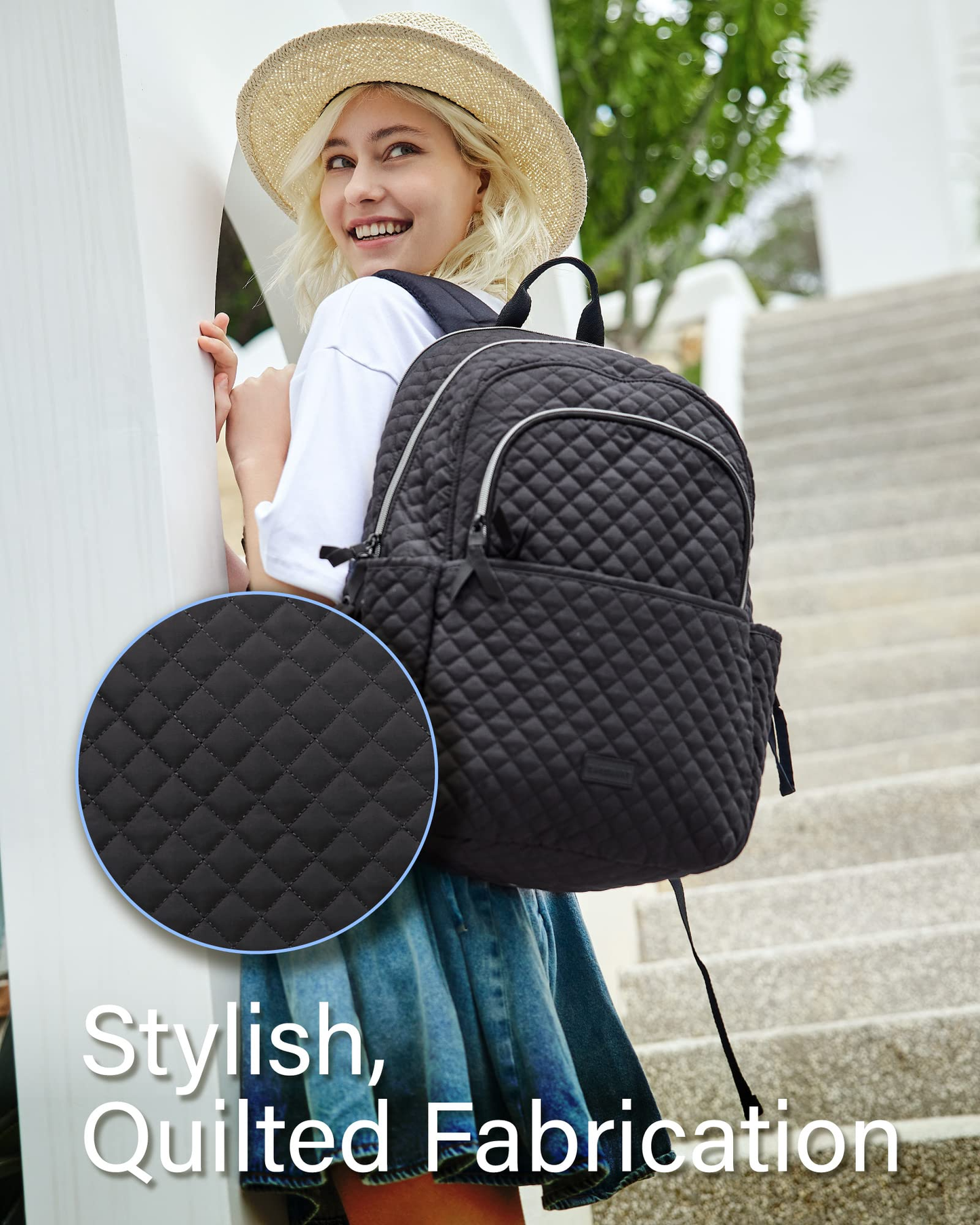 Black Backpack with Laptop Compartment & Side Pockets – Lightweight, Water-Resistant & Stylish for School or Work