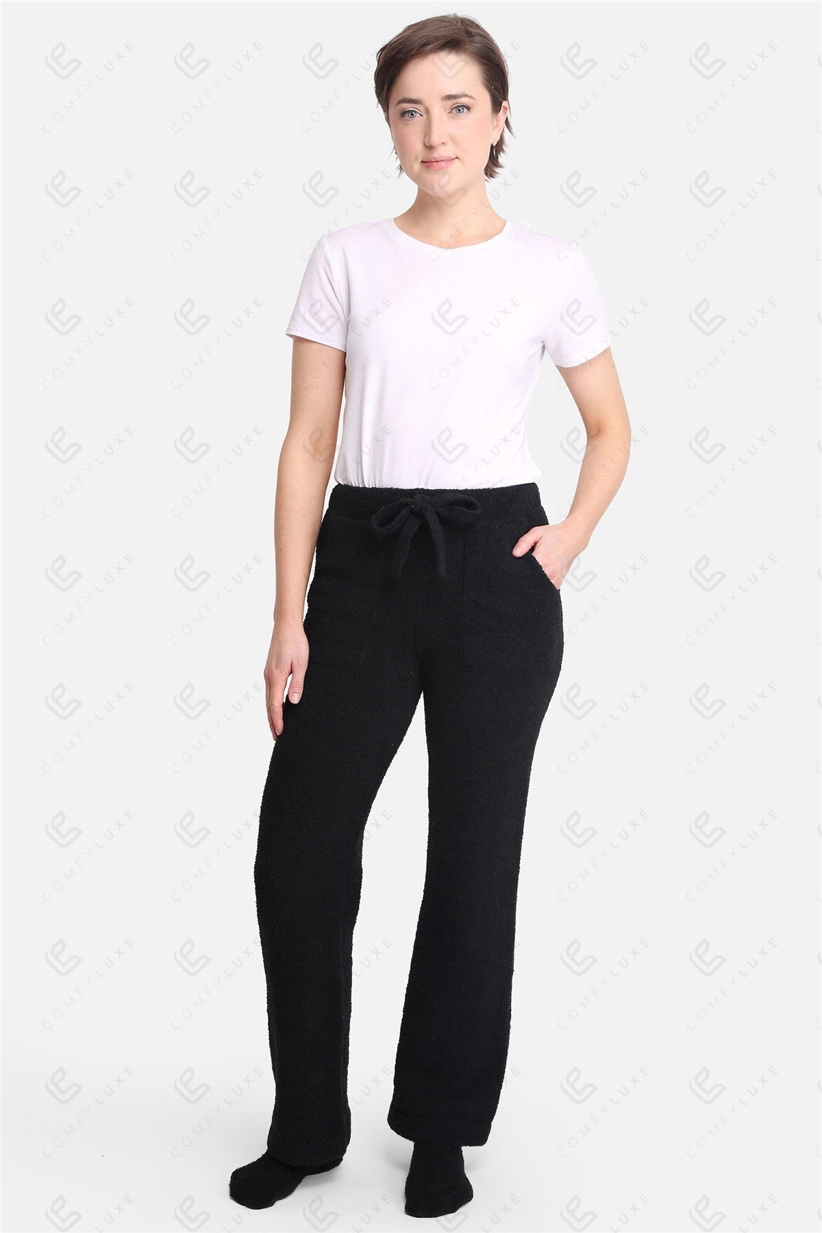 Women’s Luxe Microfiber Lounge Pants with Pockets & Drawstring – Soft Loungewear Bottoms