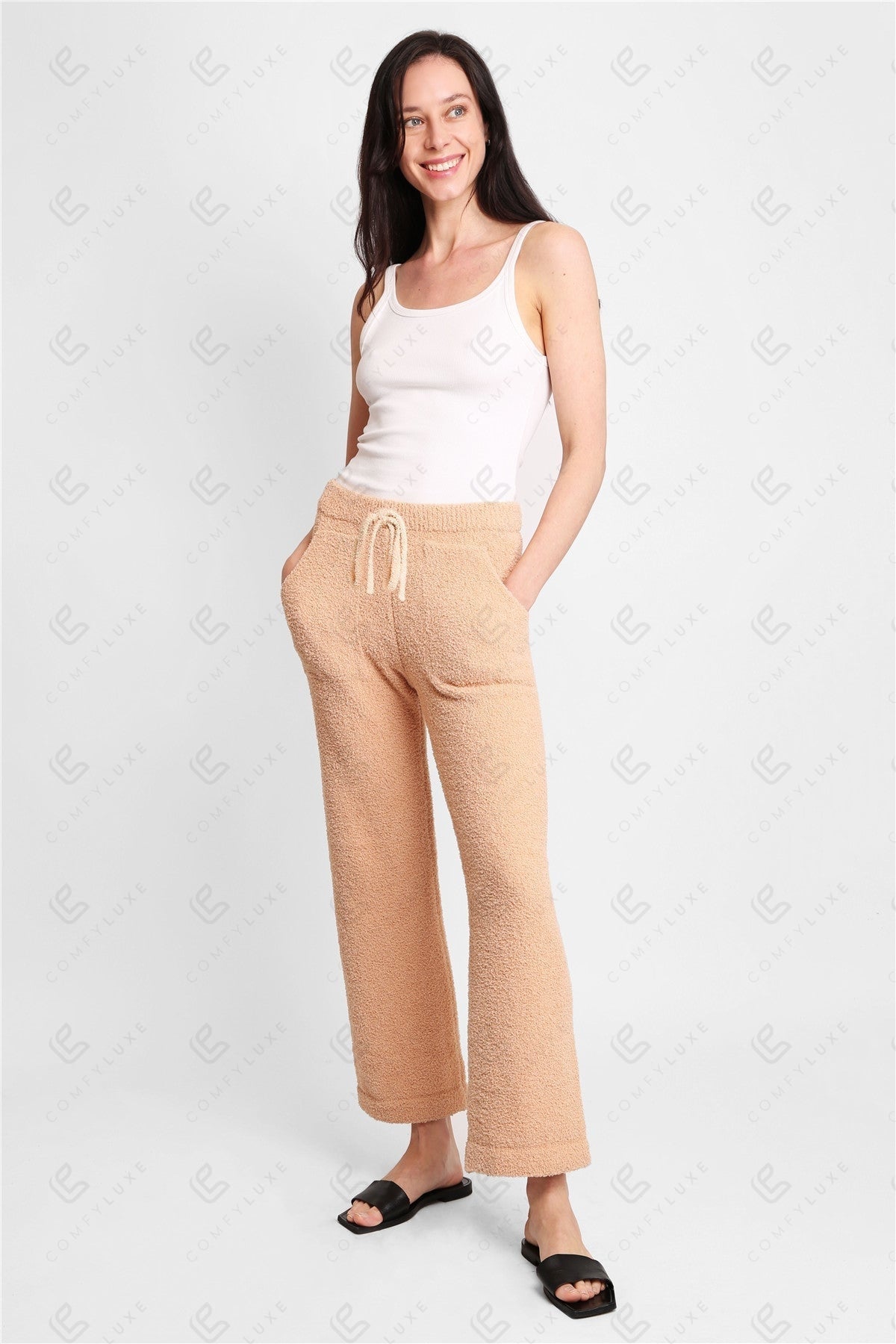 Women’s Luxe Microfiber Lounge Pants with Pockets & Drawstring – Soft Loungewear Bottoms