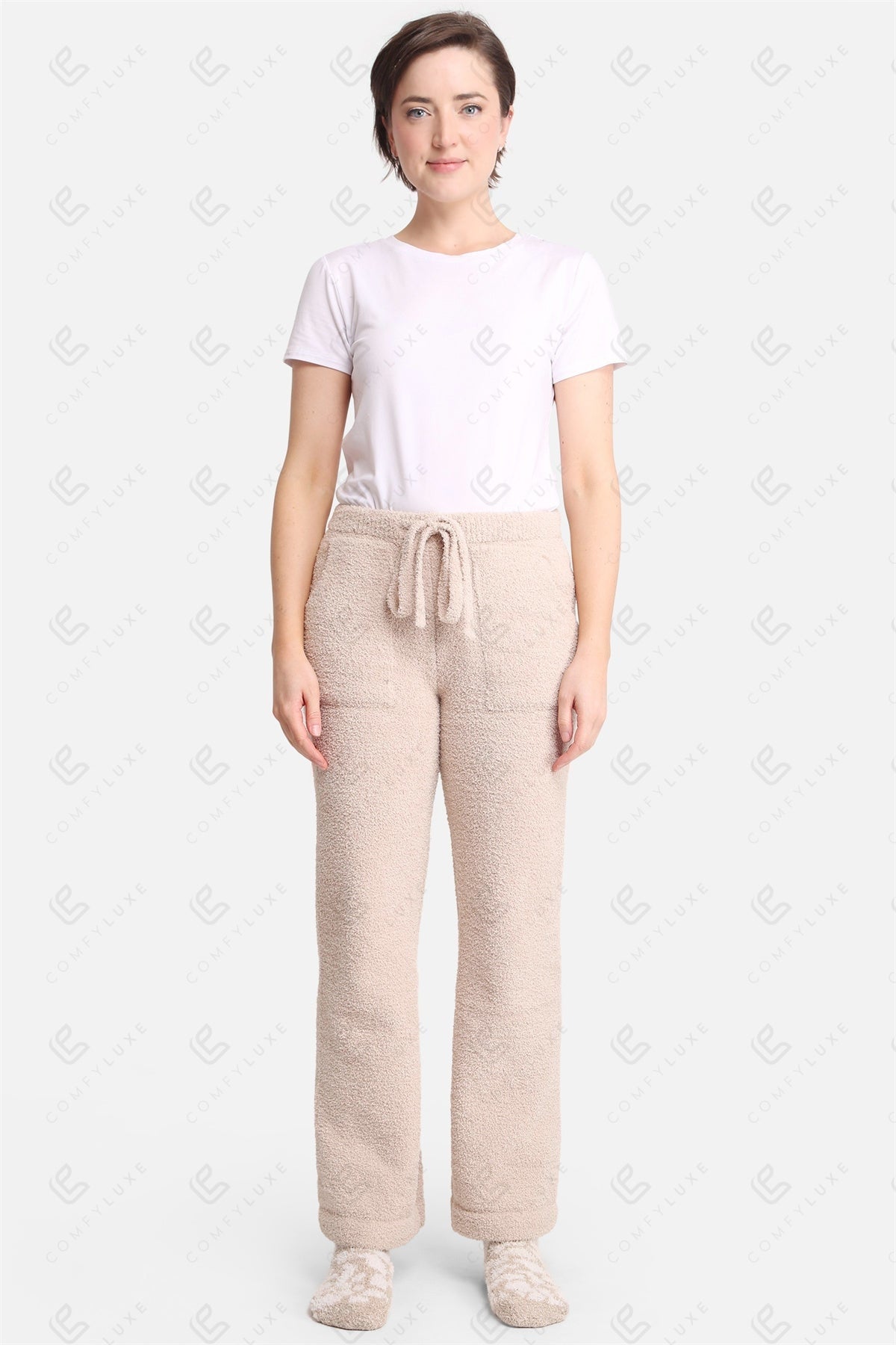Women’s Luxe Microfiber Lounge Pants with Pockets & Drawstring – Soft Loungewear Bottoms