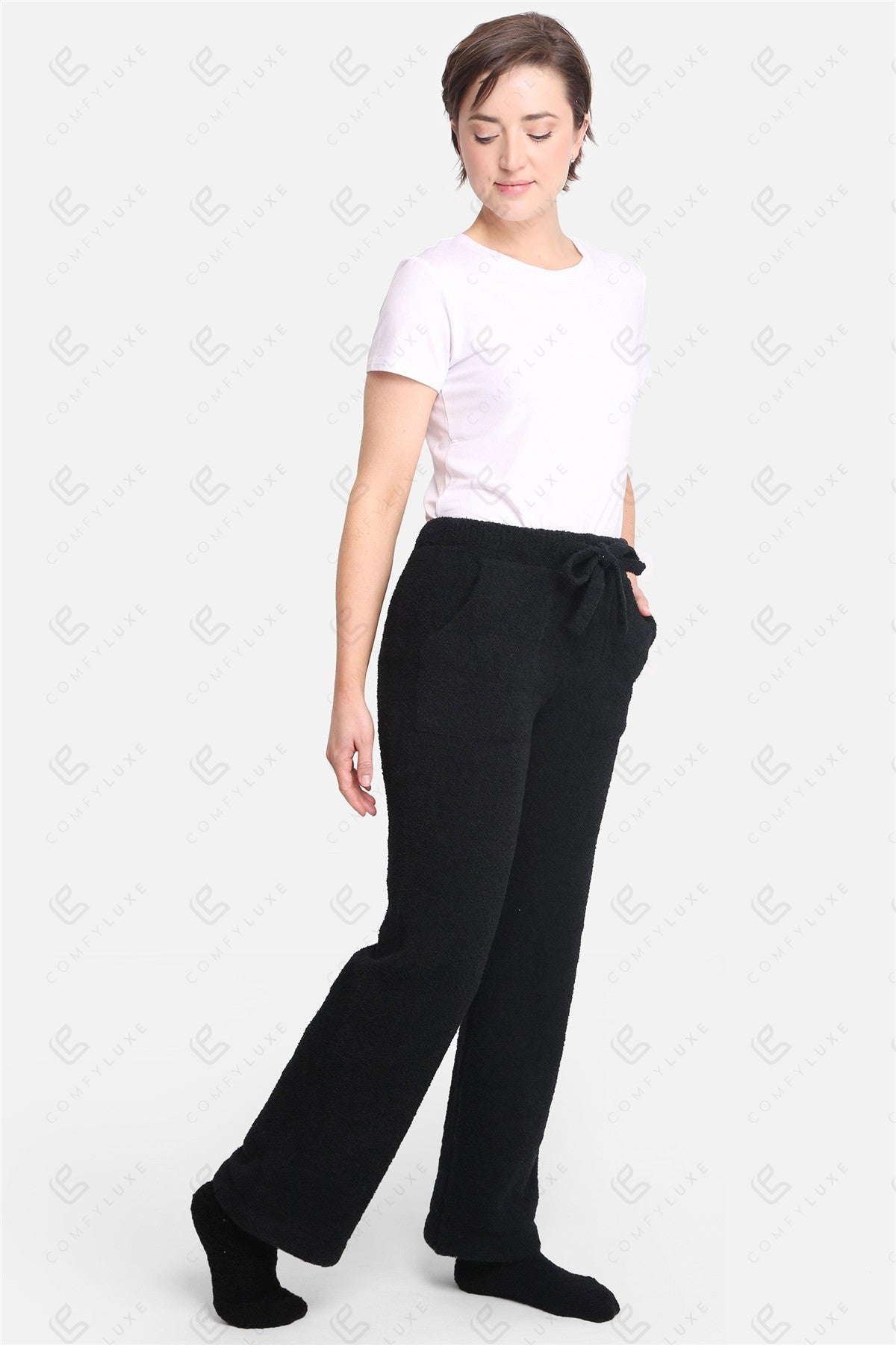 Women’s Luxe Microfiber Lounge Pants with Pockets & Drawstring – Soft Loungewear Bottoms