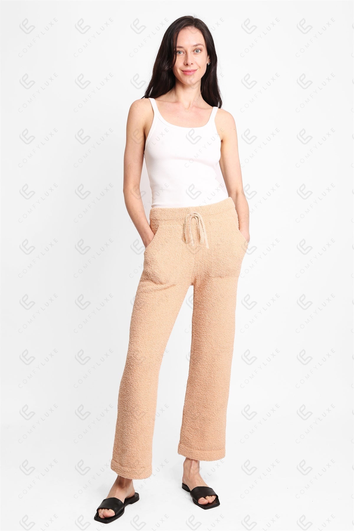 Women’s Luxe Microfiber Lounge Pants with Pockets & Drawstring – Soft Loungewear Bottoms
