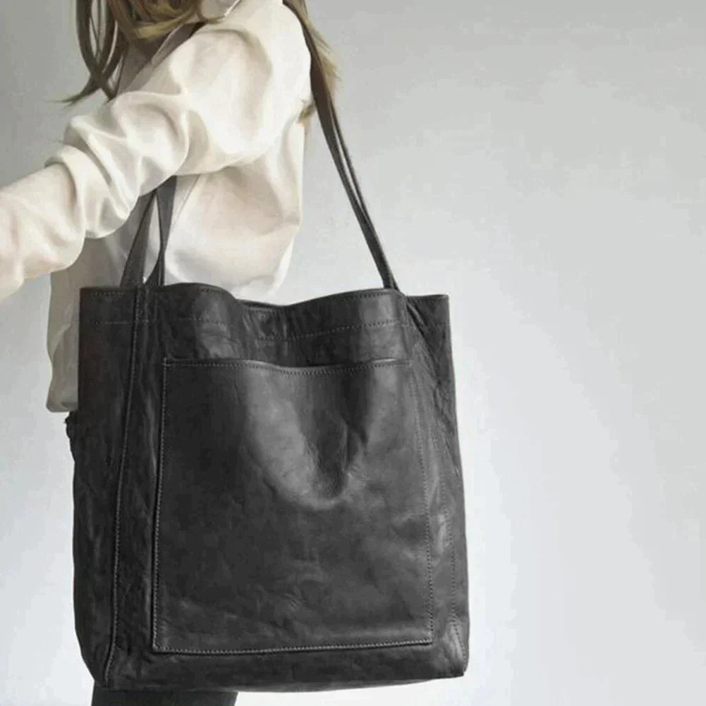 Genuine Leather Shopper Tote for Women – Large Work & Everyday Shoulder Bag