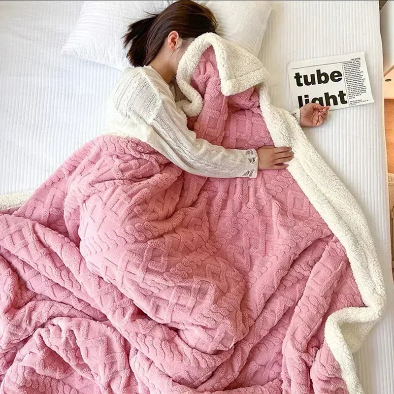Double-Sided Fluffy Fleece Blanket – Ultra Soft Warm Throw for Couch & Bed | Cozy Plush Blanket in Multiple Colors