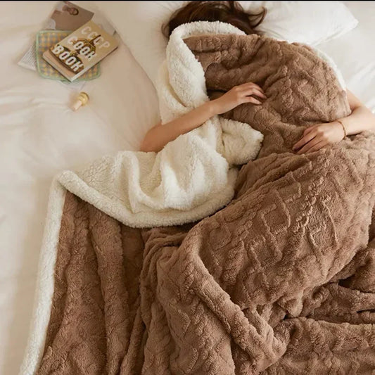 Double-Sided Fluffy Fleece Blanket – Ultra Soft Warm Throw for Couch & Bed | Cozy Plush Blanket in Multiple Colors