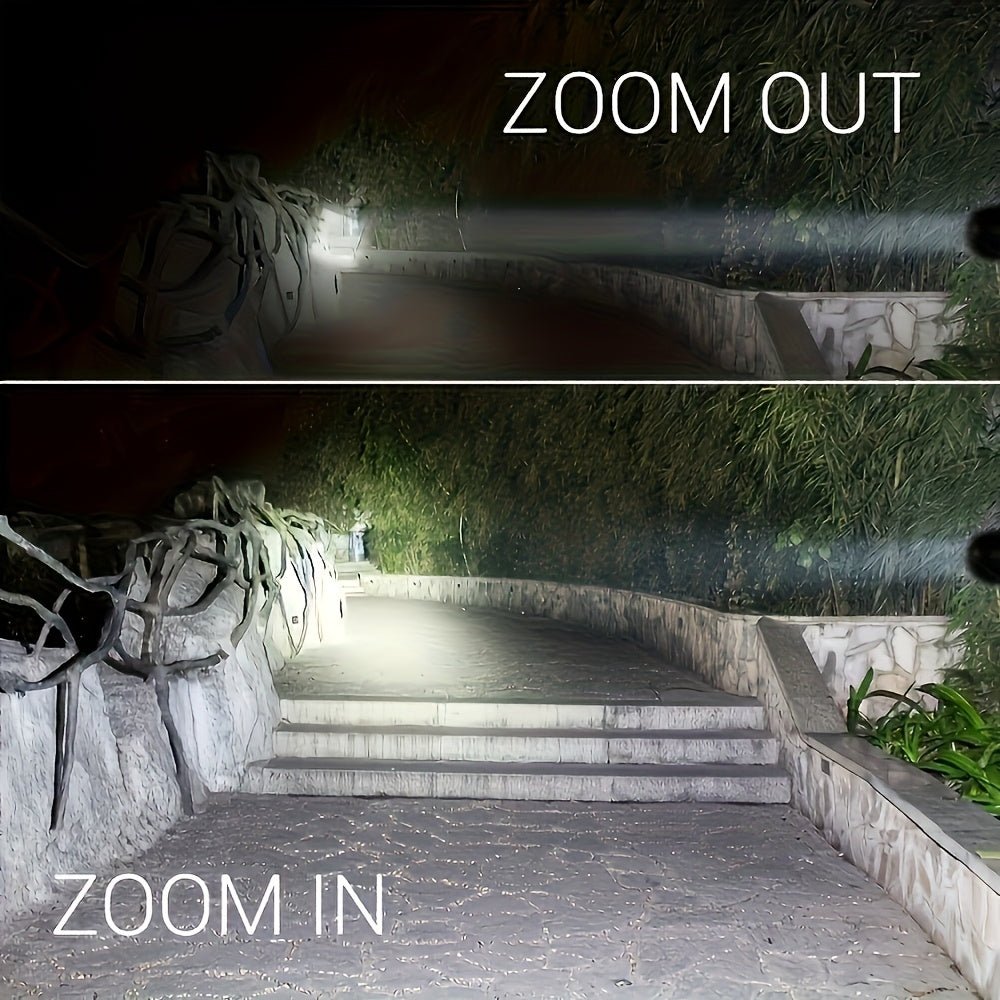 Tactical LED Flashlight – 1000 Lumens, Zoomable, Waterproof, 5 Modes, Compact Design