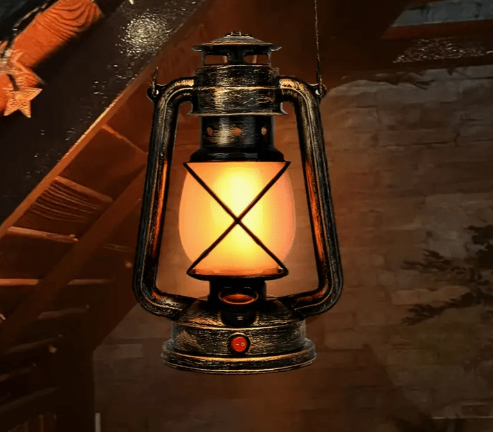 Vintage LED Camping Lantern – USB Rechargeable & Dimmable – Retro Style for Outdoor & Indoor Use
